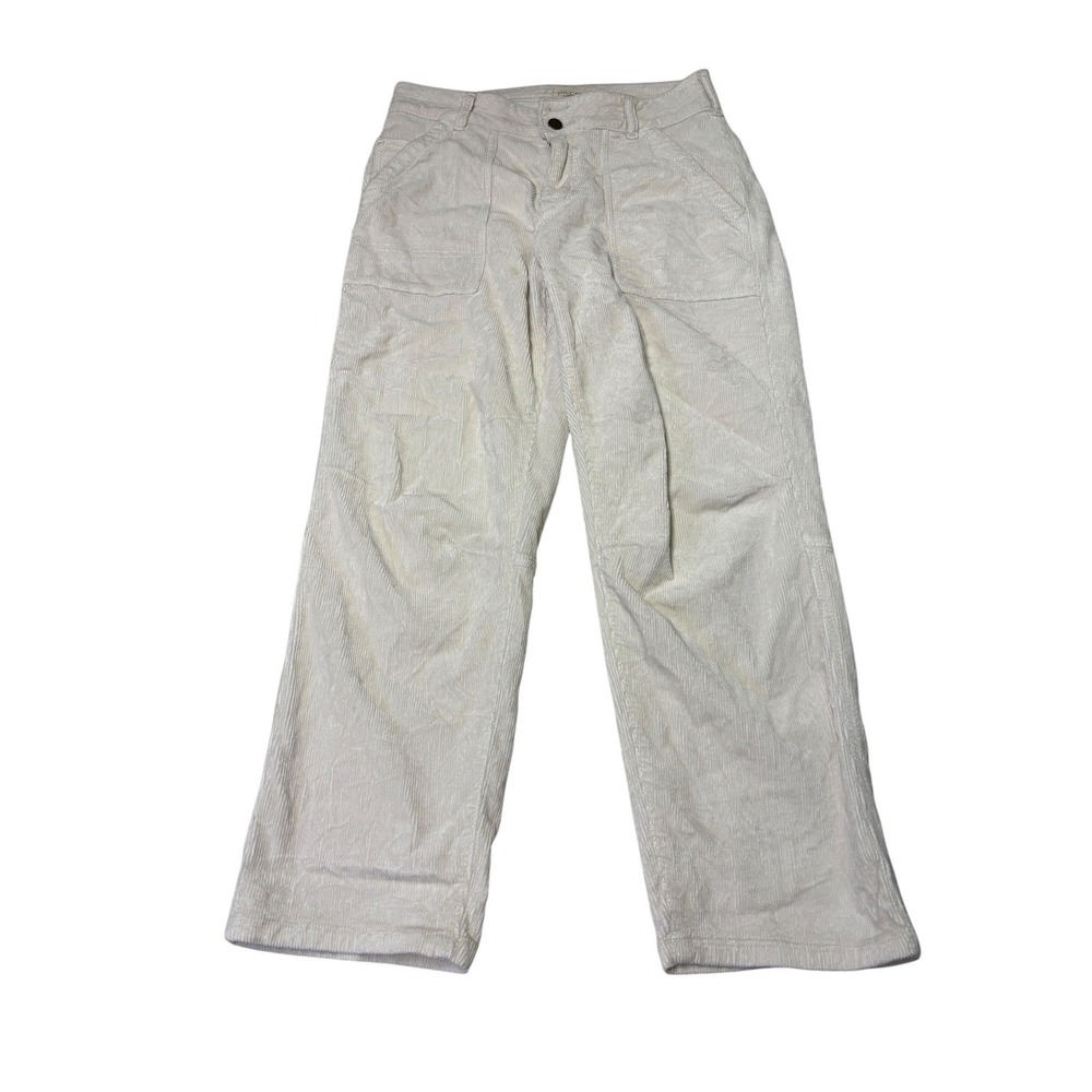 Pilcro Corduroy Pants Womens 28X27 Off White‎ Straight Leg Cotton Modal Trousers